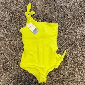 Raising wild one piece! BNWT. Vibrant yellow/lime
